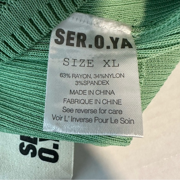 Ser.O.Ya Women’s Dahlia Ribbed Shrug and Bralette Set in Green Size XL - Picture 6 of 10